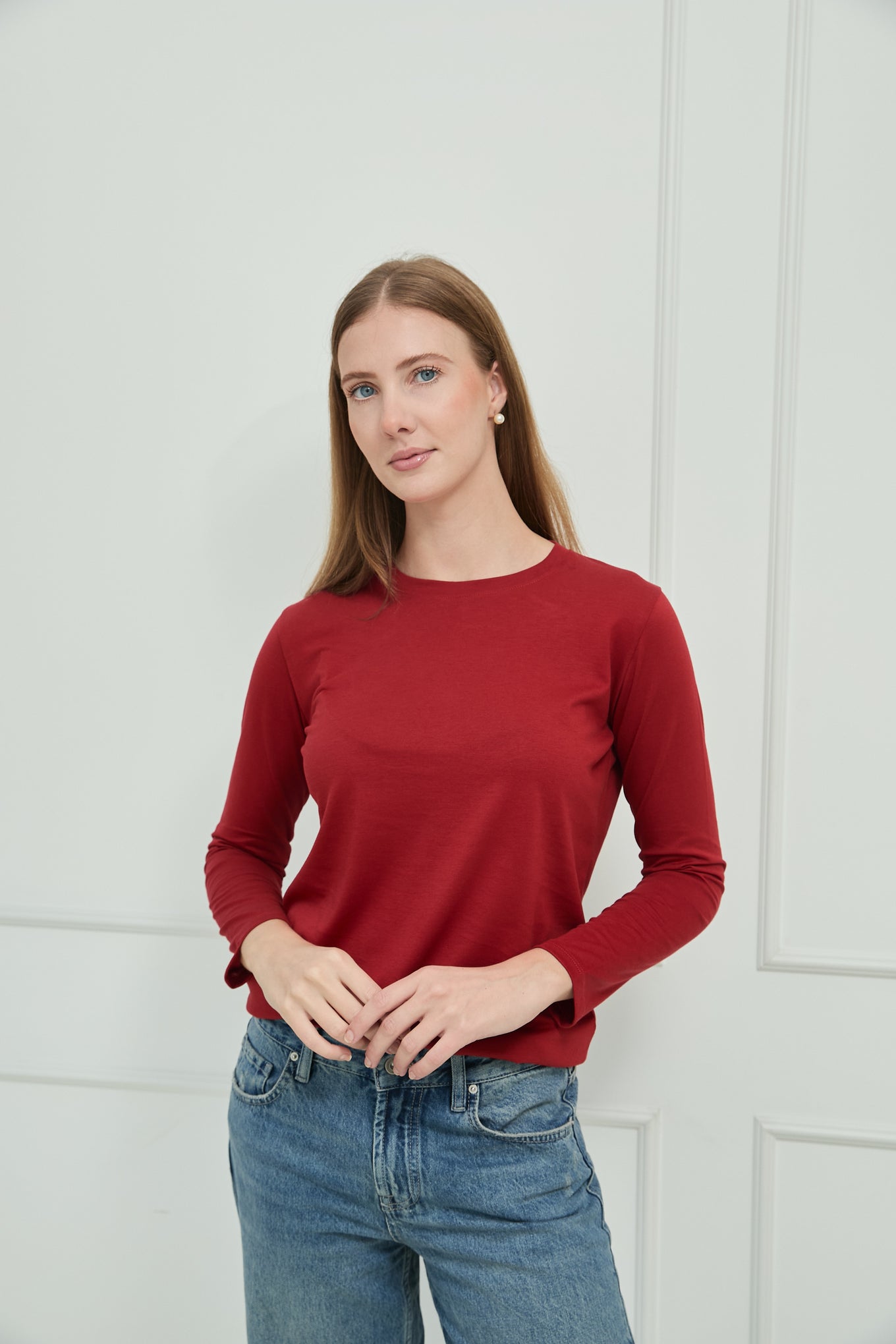 POLO MÍA CUELLO REDONDO 100% ALGODÓN PIMA MANGA LARGA