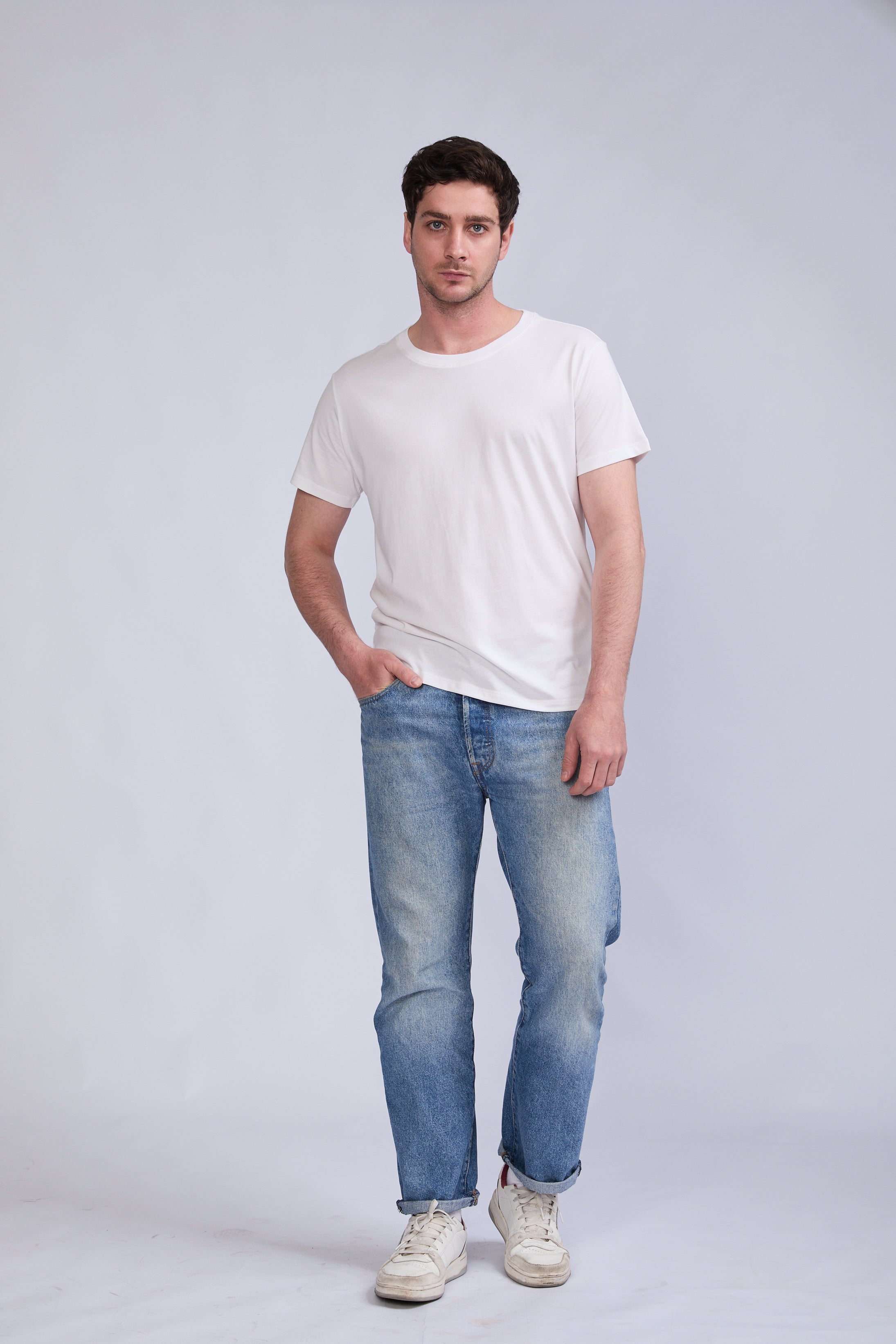 POLO DE HOMBRE 100% ALGODON PIMA CUELLO REDONDO MANGA CORTA