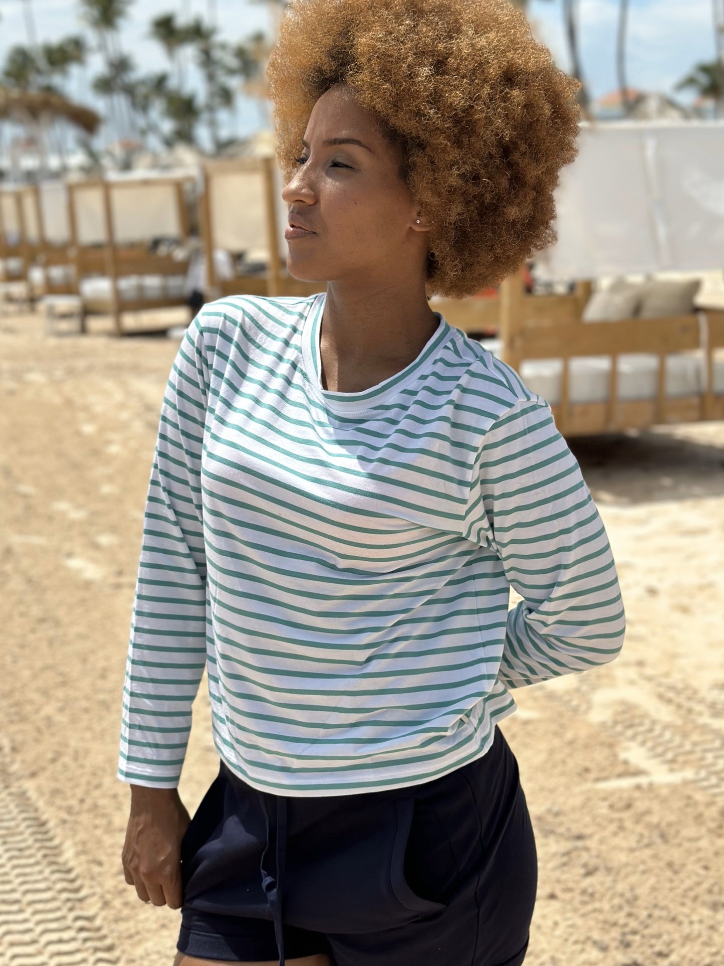 CAMISETA STRIPES VERDE