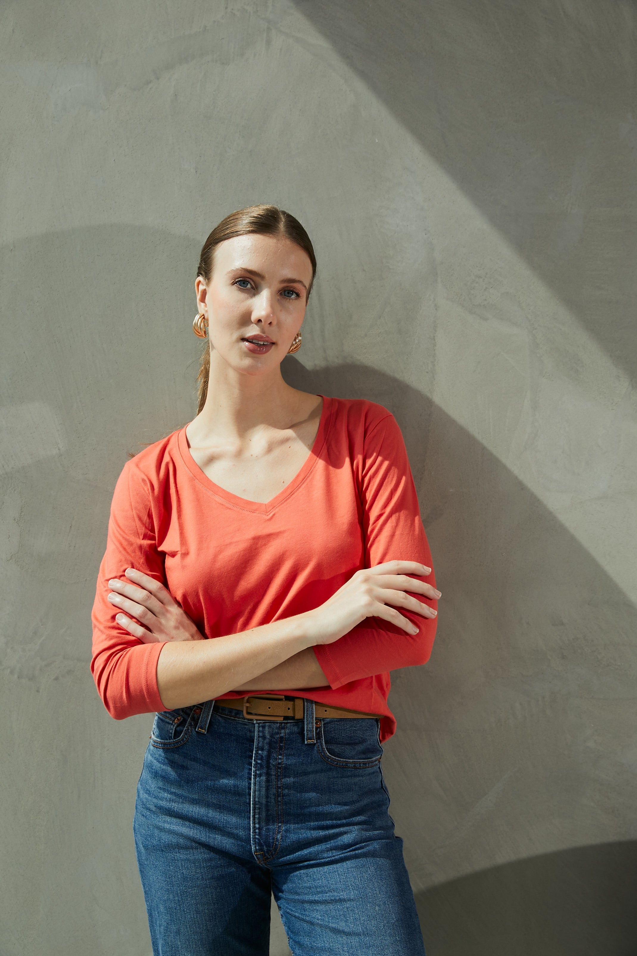 POLO JIME CUELLO V 100% ALGODÓN PIMA MANGA LARGA FIT REGULAR