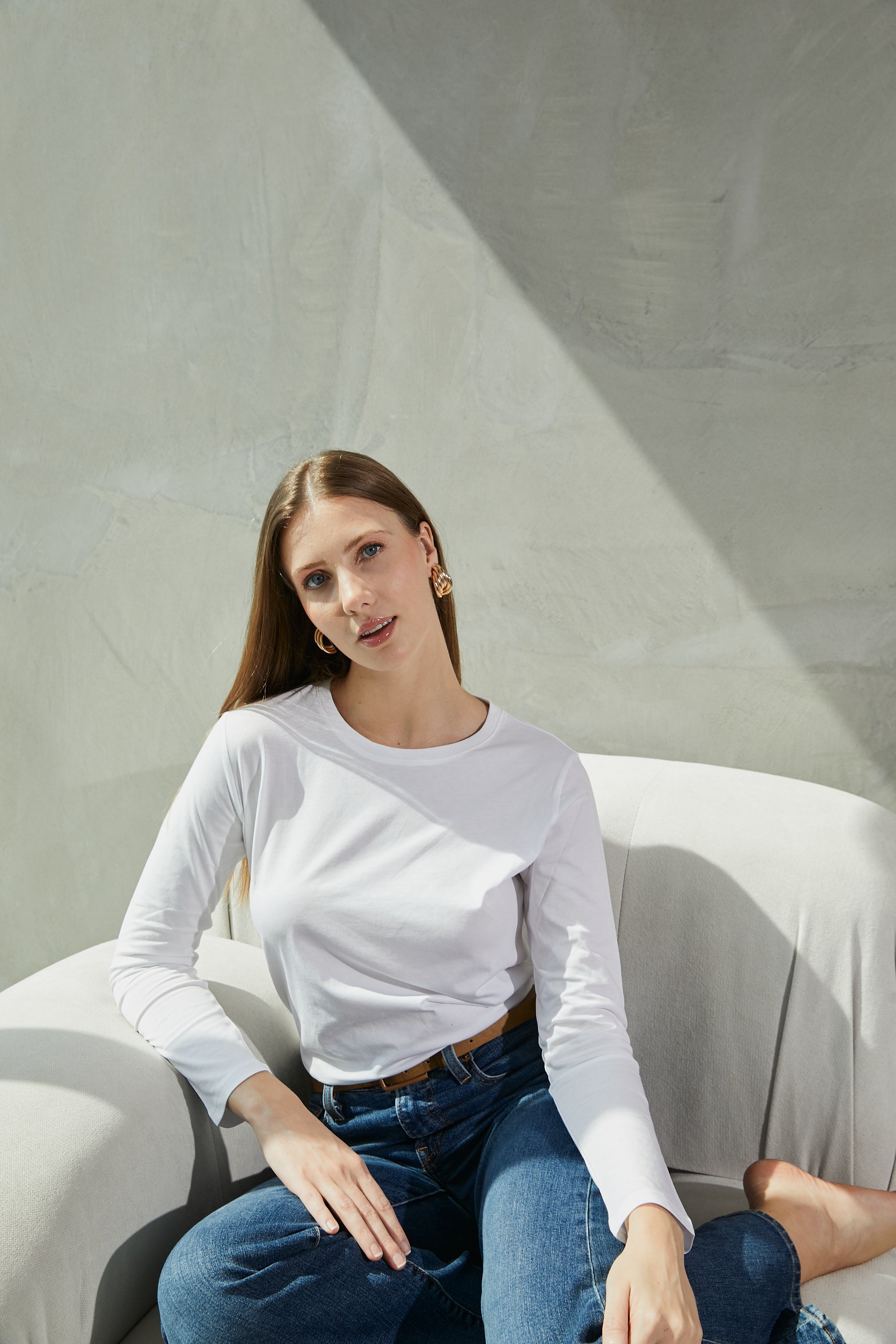 POLO MIA CUELLO REDONDO 100% ALGODÓN PIMA MANGA LARGA