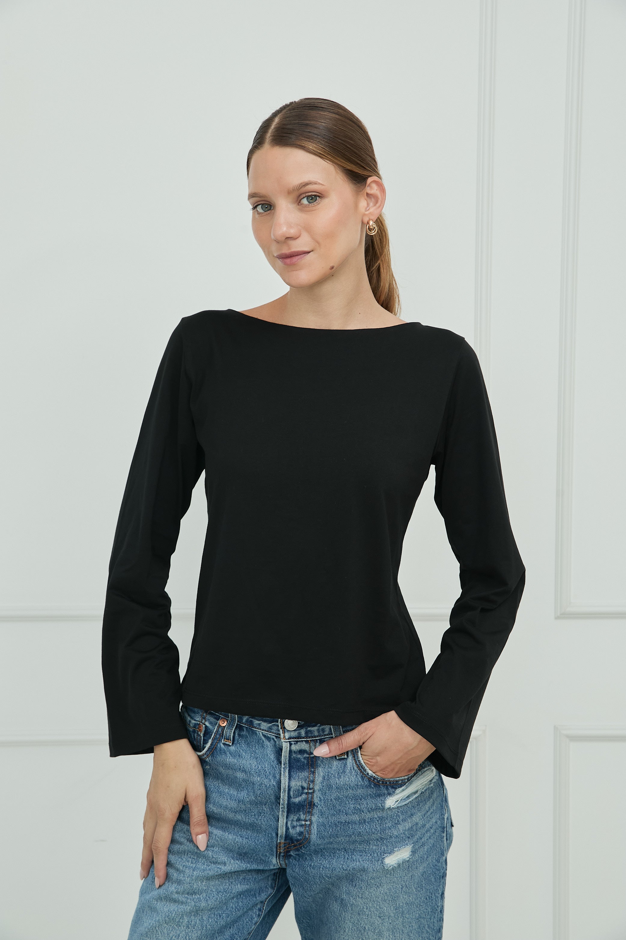 POLO DIANA CUELLO OJAL PIMA MANGA CAMPANA