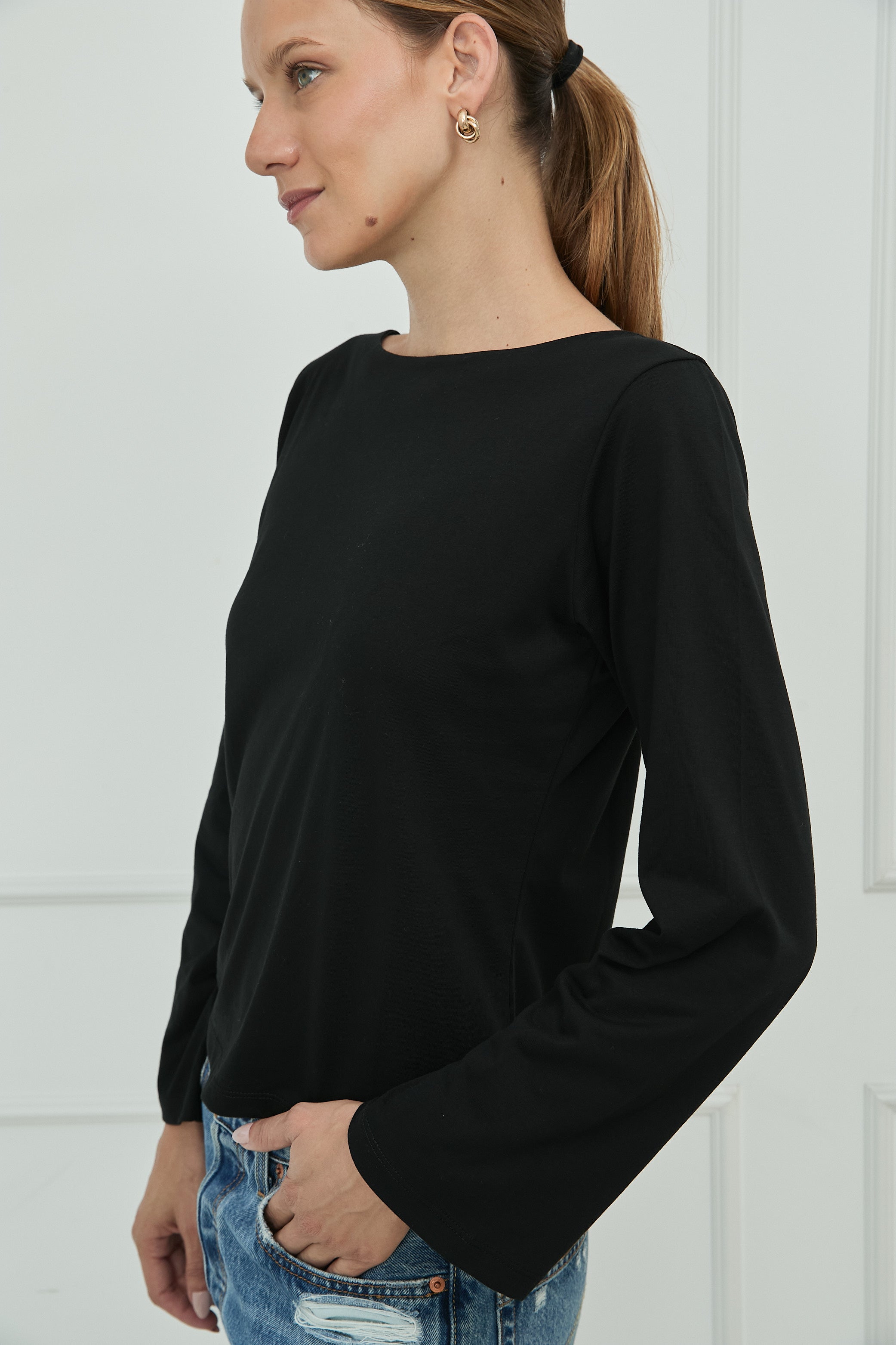 POLO DIANA CUELLO OJAL PIMA MANGA CAMPANA