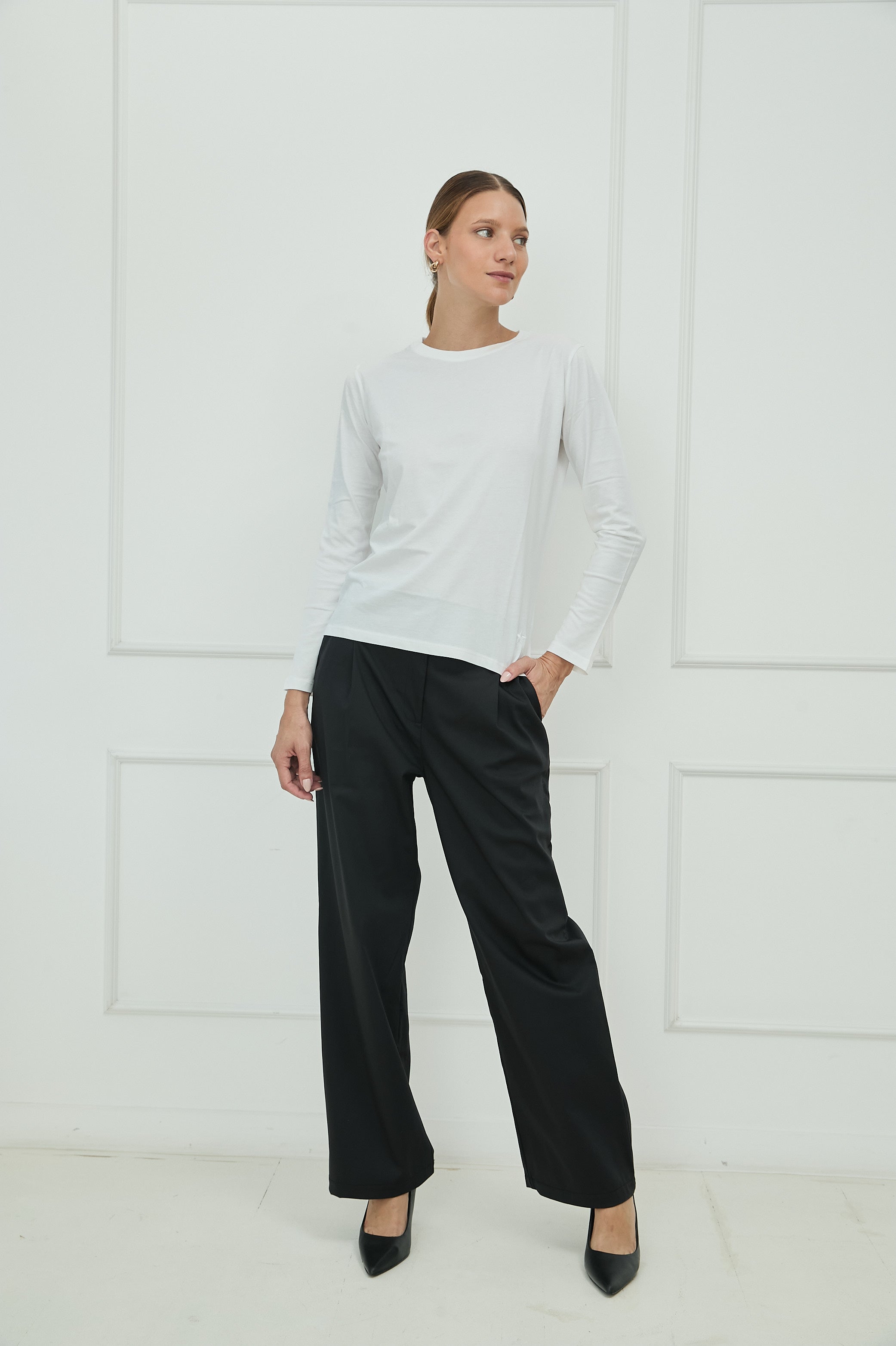 POLO MÍA CUELLO REDONDO 100% ALGODÓN PIMA MANGA LARGA