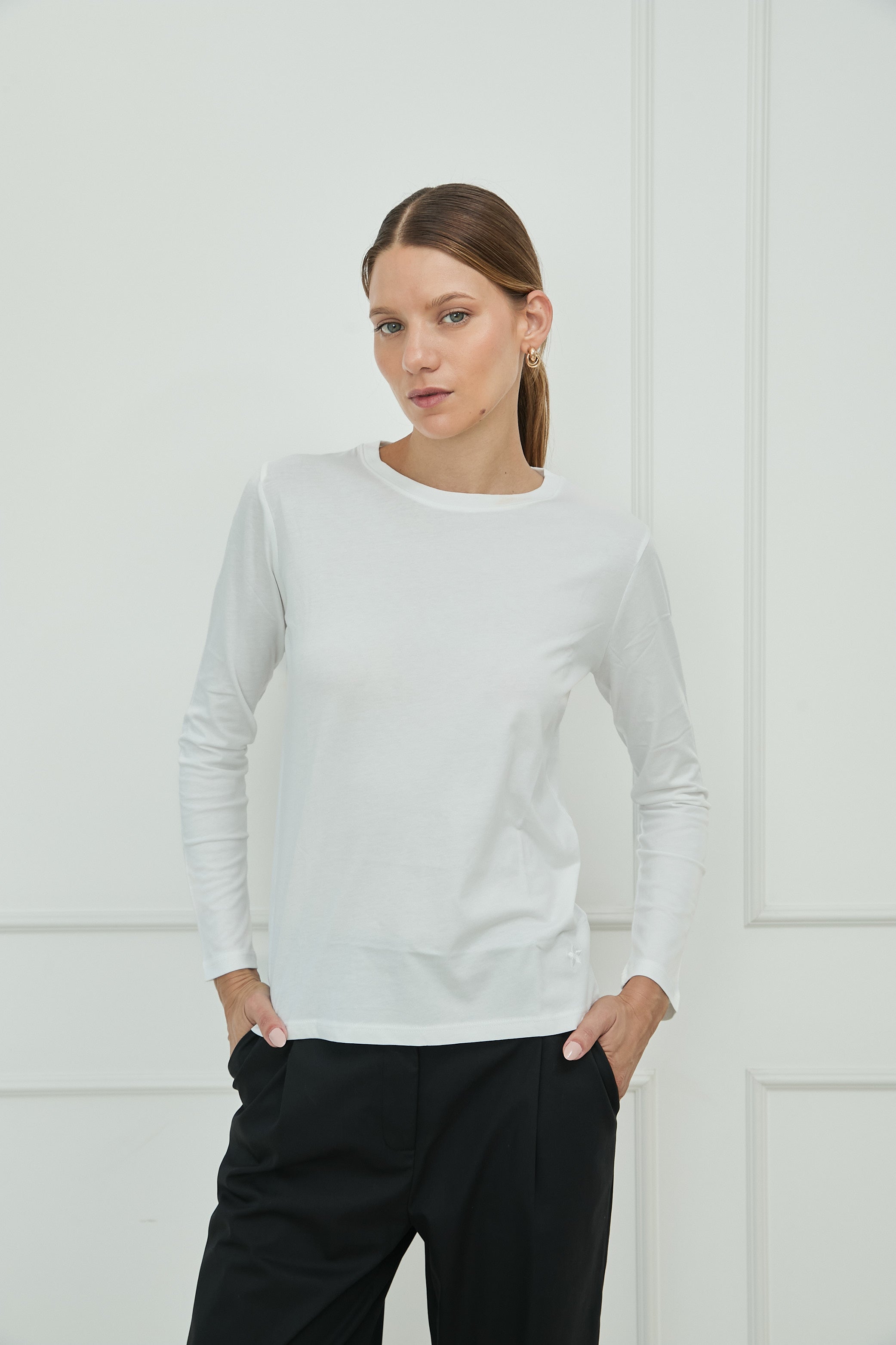 POLO MÍA CUELLO REDONDO 100% ALGODÓN PIMA MANGA LARGA