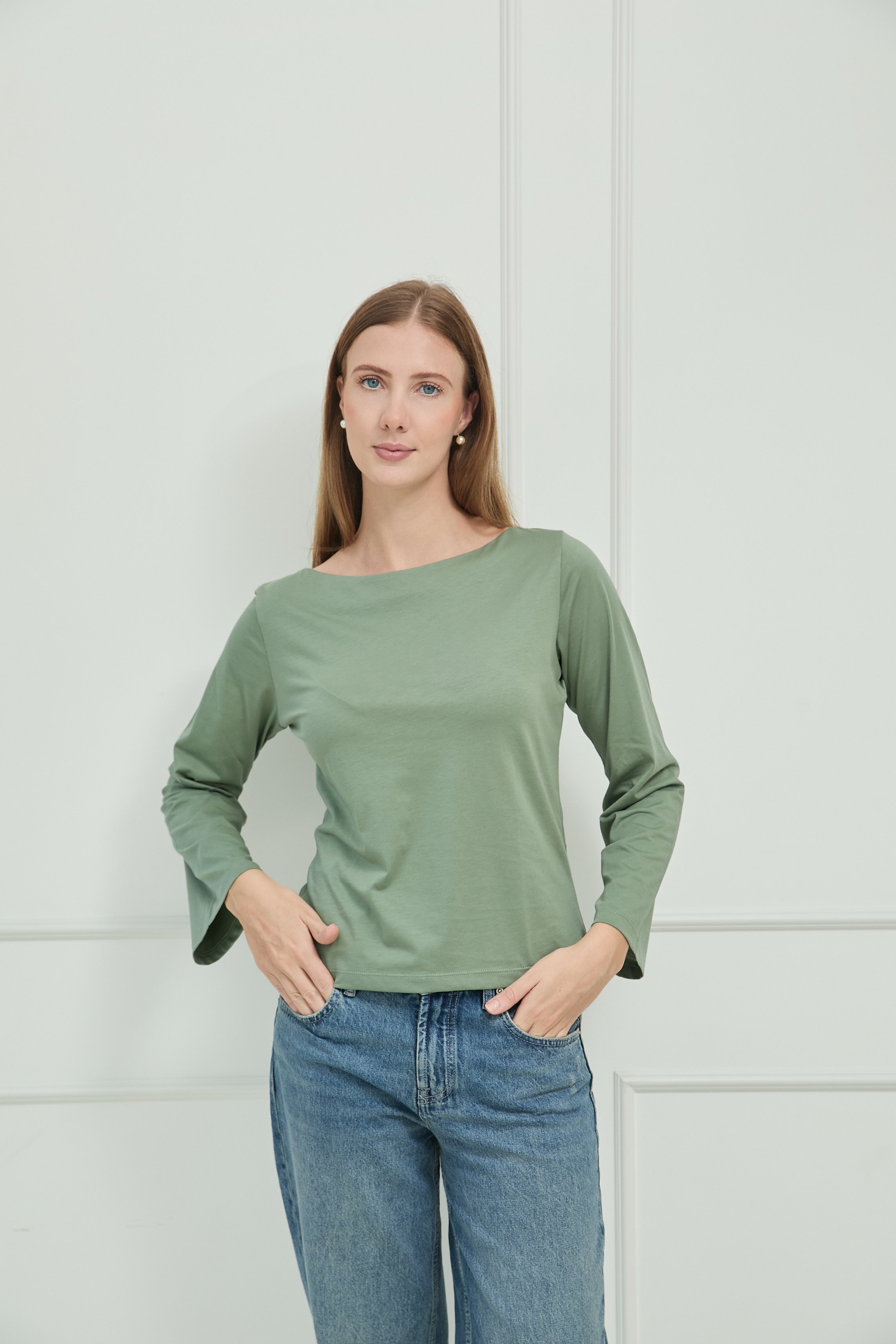 POLO DIANA CUELLO OJAL PIMA MANGA CAMPANA