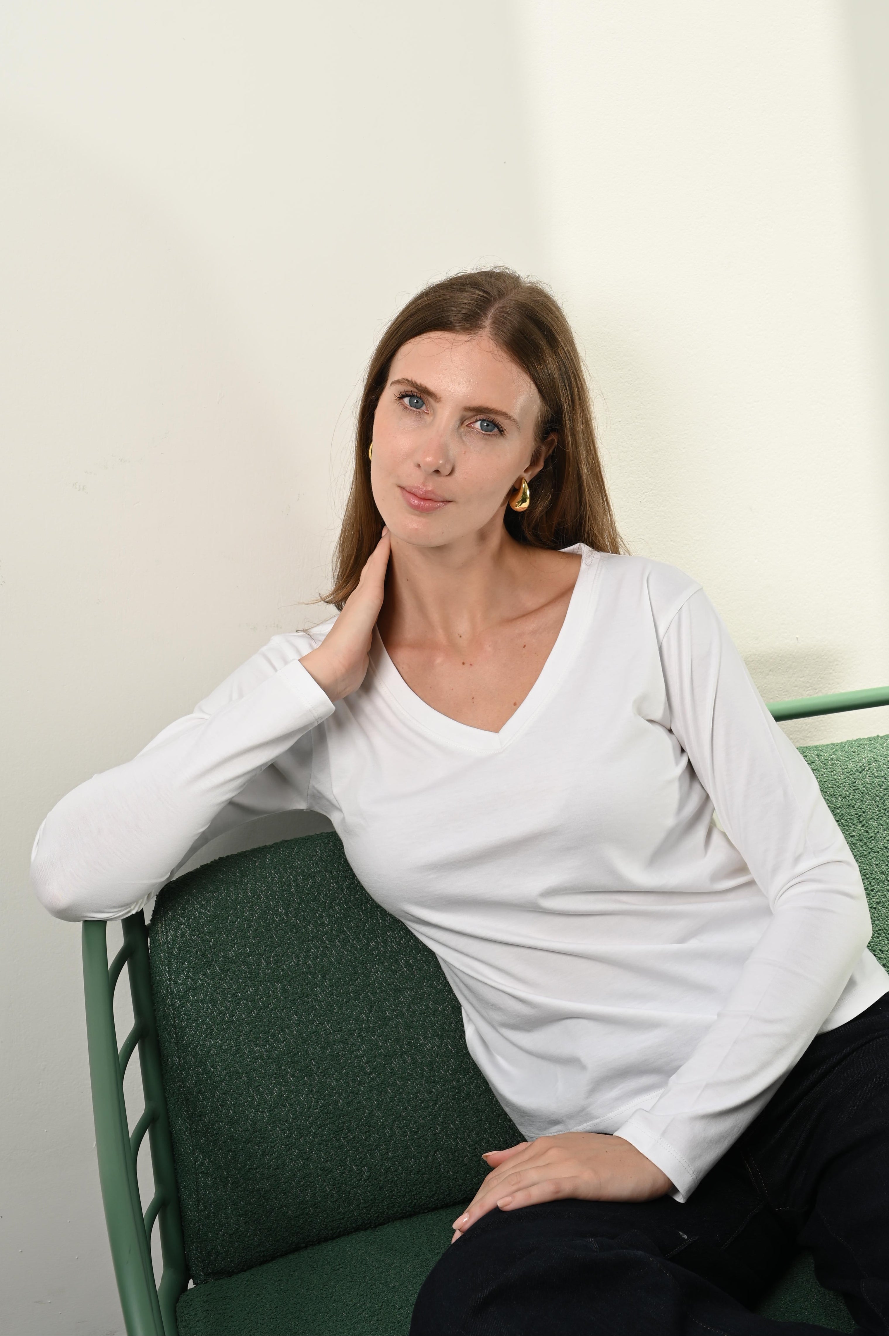 POLO JIME CUELLO V 100% ALGODÓN PIMA MANGA LARGA