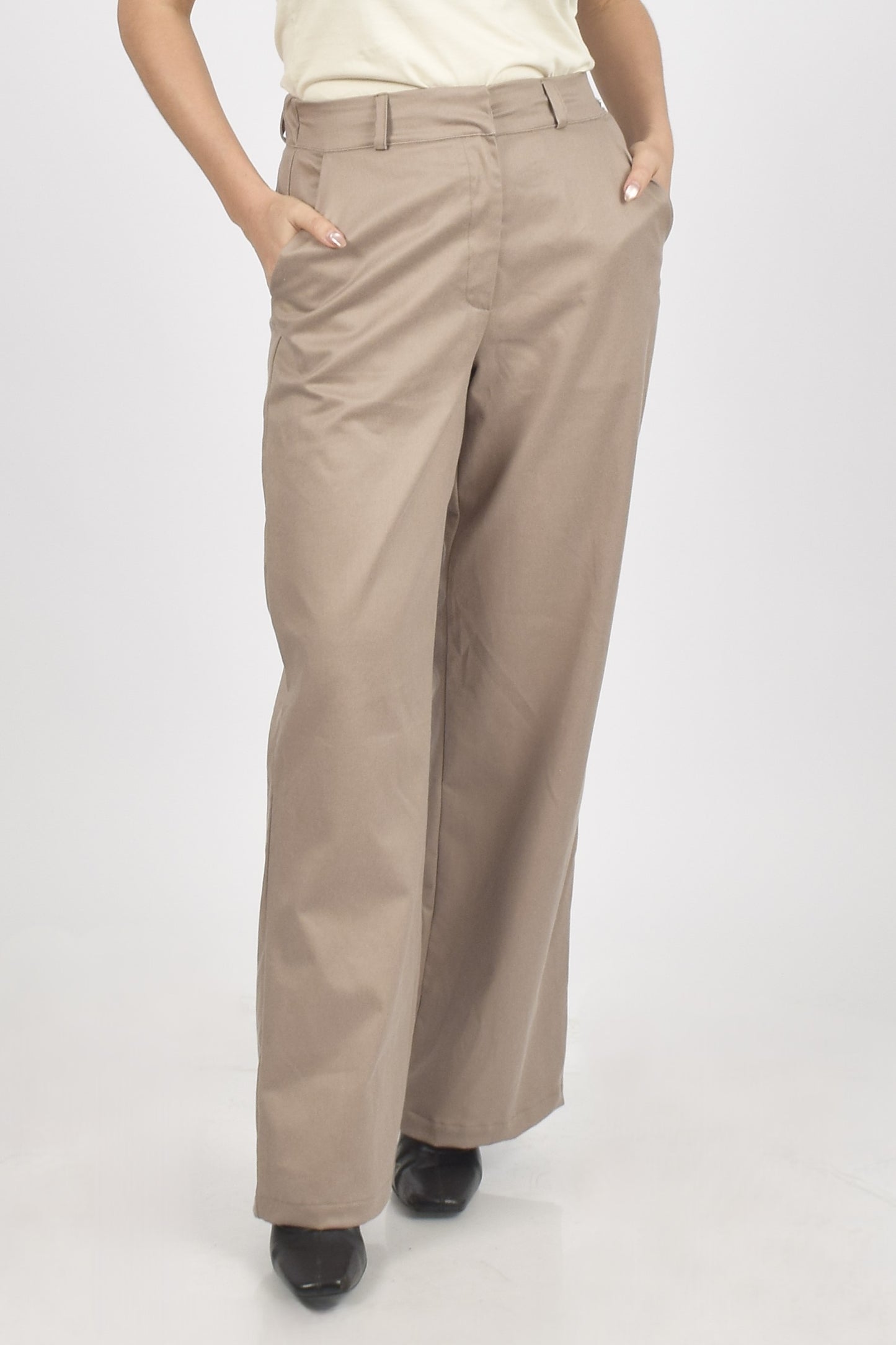 PANTALÓN DRILL WIDE LEG ALGODÓN PIMA