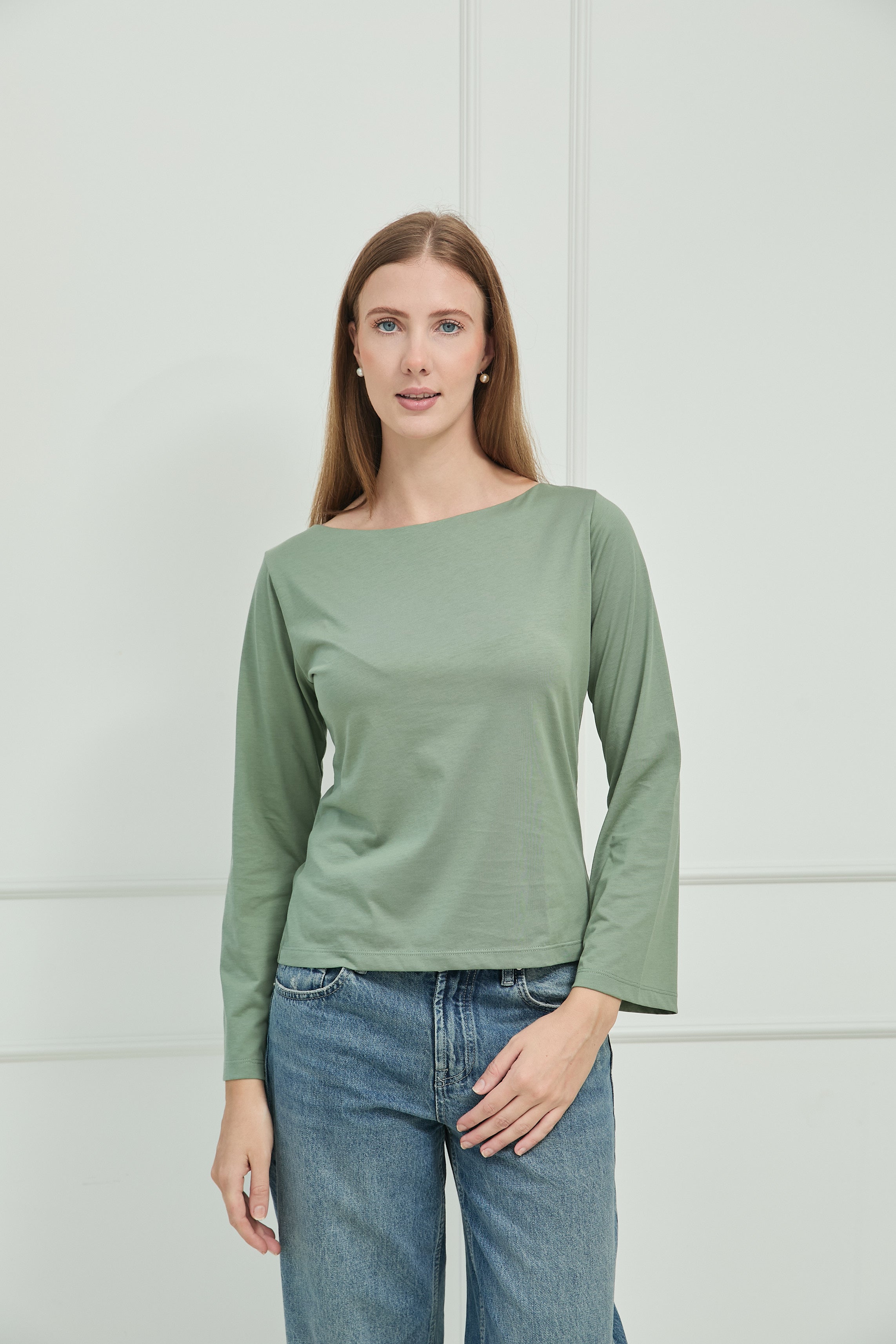 POLO DIANA CUELLO OJAL PIMA MANGA CAMPANA