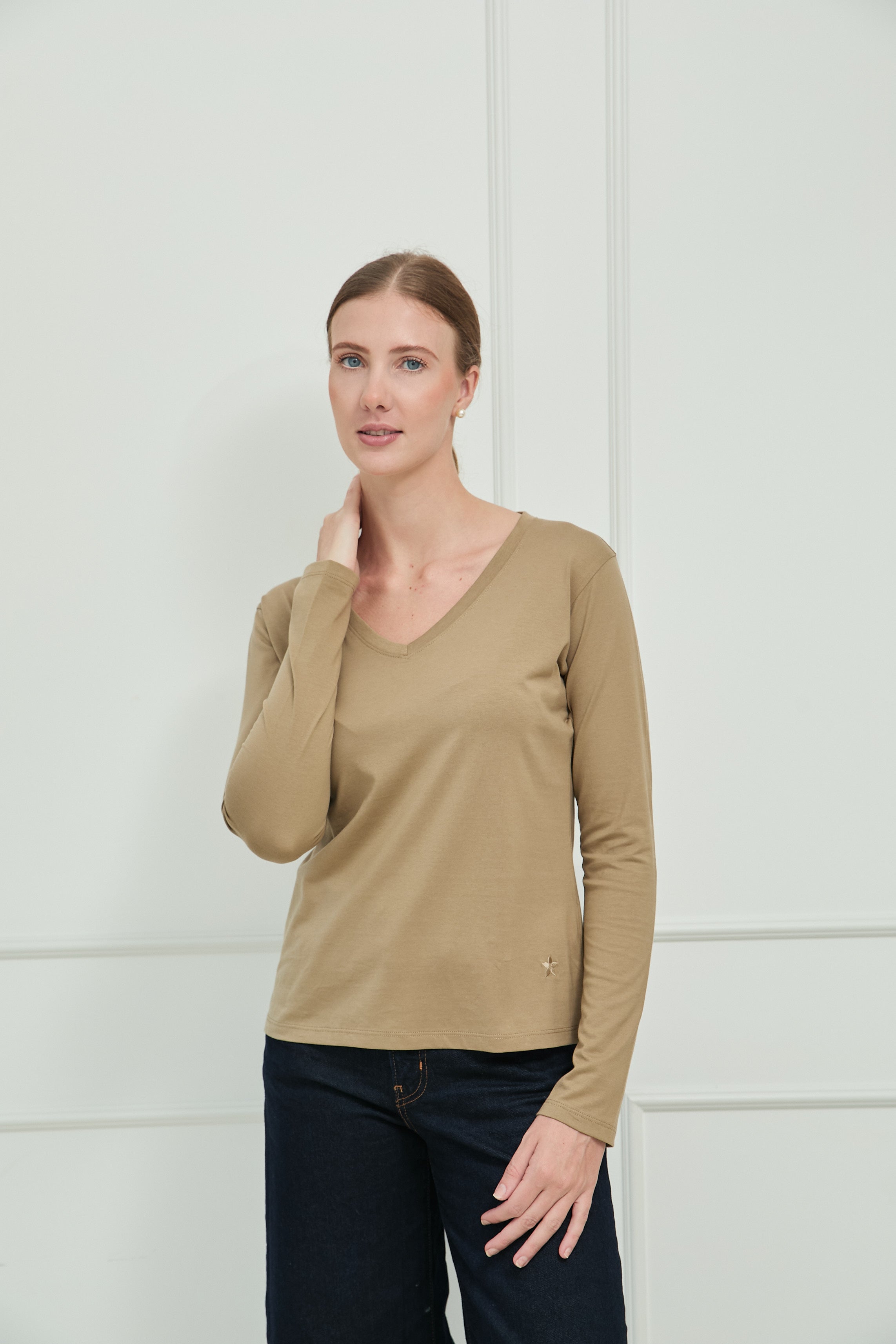 POLO JIME CUELLO V 100% ALGODÓN PIMA MANGA LARGA